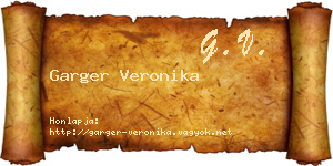 Garger Veronika névjegykártya